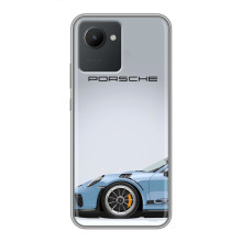 Чехол с авто Порше для Realme C30 – Голубой Порше