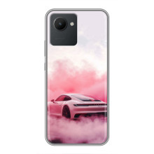 Чехол с авто Порше для Realme C30 – Розовый Порше