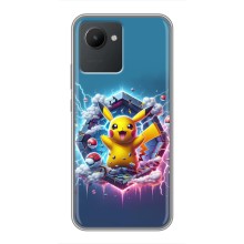 Чохол з Пікачу на Realme C30 (Лого Пікачу)