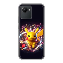 Чохол з Пікачу на Realme C30 (Пікачу з м'ячем)