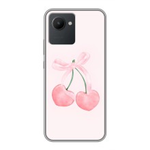 Чехол с розовым рисунком для Realme C30 (Розовые вишни)