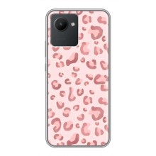 Чехол с розовым рисунком для Realme C30 (Розовый леопард)