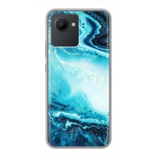Мраморний чехол на Realme C30 (VPrint) (Блакитний мрамор)