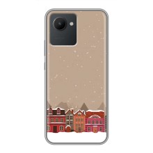 Новорічні, Святкові Чохли для Realme C30 - 2024 год (Зимове місто)