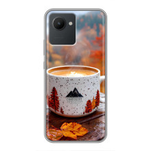 Чехол с уникальным дизайном «Осень с кофе» для Realme C30 – Кофе на природе