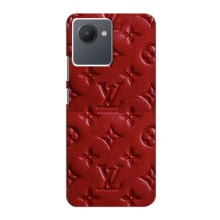 Текстурный Чехол Louis Vuitton для Реалми С30 – Красный ЛВ