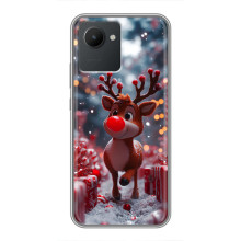 Яскравий чохол для Realme C30 з Зимові Оленята – Олень серед подарунків