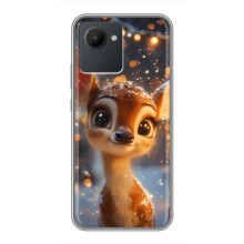 Яскравий чохол для Realme C30 з Зимові Оленята – Оленятко серед герлянд