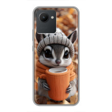 Печатный чехол «Зверята с кофе» для Realme C30