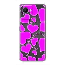 Чехлы для любимой на Реалми С30s (VPrint) (Pink hearts)