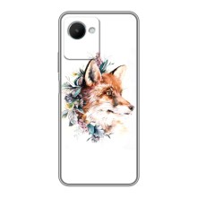 Чехлы с картинкой Лисички для Realme C30s (VPrint) (Лисичка в цветочках)