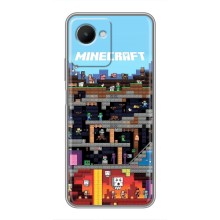 Чехол Майнкрафт на Realme C30s (AlphaPrint) Minecraft (фон Minecraft)