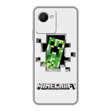 Чехол Майнкрафт на Realme C30s (AlphaPrint) Minecraft (крипер Майнкрафт)