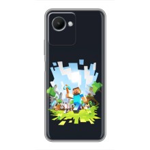 Чехол Майнкрафт на Realme C30s (AlphaPrint) Minecraft (персонажи Minecraft)