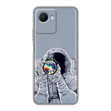 Чехол NASA для Realme C30s (AlphaPrint) (Космонавт фото)