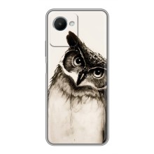 Чехол с птицами на Realme C30s (VPrint) (Сова)