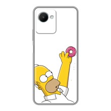 Чехол с Симпсонами для Realme C30s (VPrint) (Гомер с пончиком)