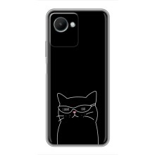 Чехол с рисунком кот на Realme C30s (Равнодушный кот)