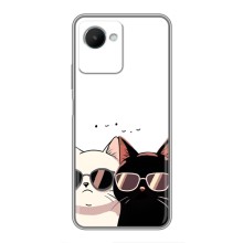 Чехол с рисунком кот на Realme C30s (Коты в очках)