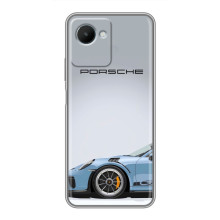 Чехол с авто Порше для Realme C30s – Голубой Порше