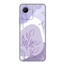Силконовий чохол з принтом в квітах на Realme C30s – Фіолетовий дизайн
