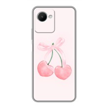 Чехол с розовым рисунком для Realme C30s (Розовые вишни)