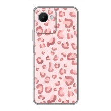 Чехол с розовым рисунком для Realme C30s (Розовый леопард)
