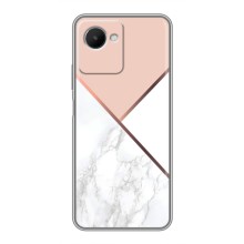 Мраморный чехол на Realme C30s (VPrint) (Тройной мрамор)