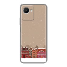 Новогодние, Праздничные Чехлы для Realme C30s - 2024 год (Зимний город)
