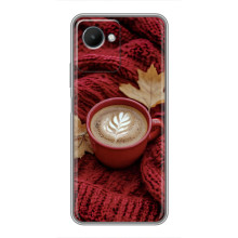 Чехол с уникальным дизайном «Осень с кофе» для Realme C30s – Кофе на пледе