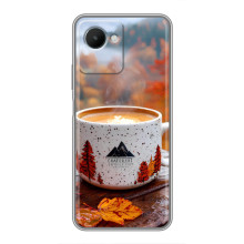 Чехол с уникальным дизайном «Осень с кофе» для Realme C30s – Кофе на природе