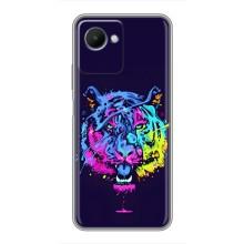Силиконовый бампер с картинкой животных для Realme C30s (Тигр-Арт)