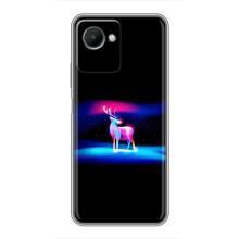 Силиконовый бампер с картинкой животных для Realme C30s (Яркий олень)