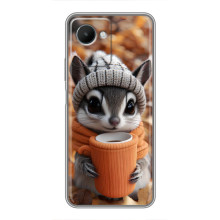 Печатный чехол «Зверята с кофе» для Realme C30s