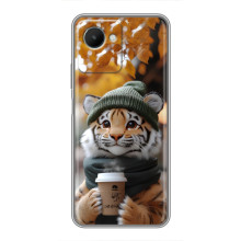 Печатный чехол «Зверята с кофе» для Realme C30s – Тигр с кофе