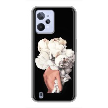 Чехлы (ART) Цветы на Realme C31 (VPrint) (Белые цветы)