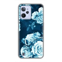 Чехлы (ART) Цветы на Realme C31 (VPrint) (Голубые Бутоны)