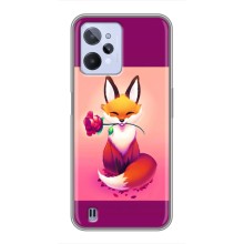 Чехлы с картинкой Лисички для Realme C31 (VPrint) (Лисичка с розочкой)
