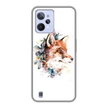 Чехлы с картинкой Лисички для Realme C31 (VPrint) (Лисичка в цветочках)