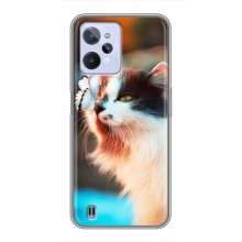 Чехол на Реалми С31 с Котами (VPrint) (Котик с бабочкой)