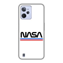 Силіконовый бампер з принтом "Наса" на Realme C31 (NASA на білому тлі)