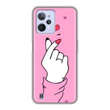 Чехол с принтом для Realme C31 (AlphaPrint - Знак сердечка)