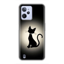 Чехол с принтом для Realme C31 (AlphaPrint) Модные коты (Силуэт котика)