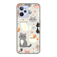 Чехол с рисунком кот на Realme C31 (Коллаж котов)