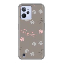 Чехол с рисунком кот на Realme C31 (Лапы и усы)