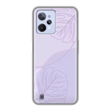 Чохол квітковий дизайн для Realme C31 – Монстера фіолетова