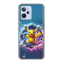 Чехол с Пикачу на Realme C31 (Лого Пикачу)