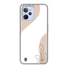 Силиконовый чехол с принтом в цветах на Realme C31 – Нюдовый дизайн