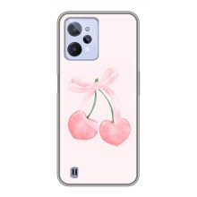 Чехол с розовым рисунком для Realme C31 (Розовые вишни)