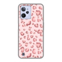 Чехол с розовым рисунком для Realme C31 (Розовый леопард)